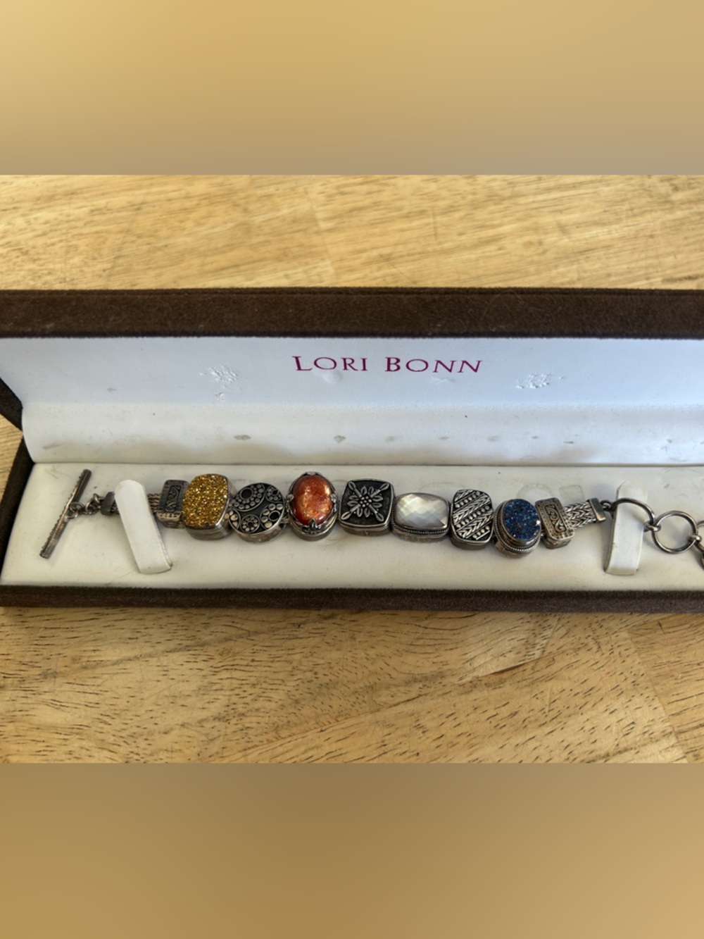 Lori Bonn Multi-Stone Toggle Bracelet - Mixed Metallics & Color